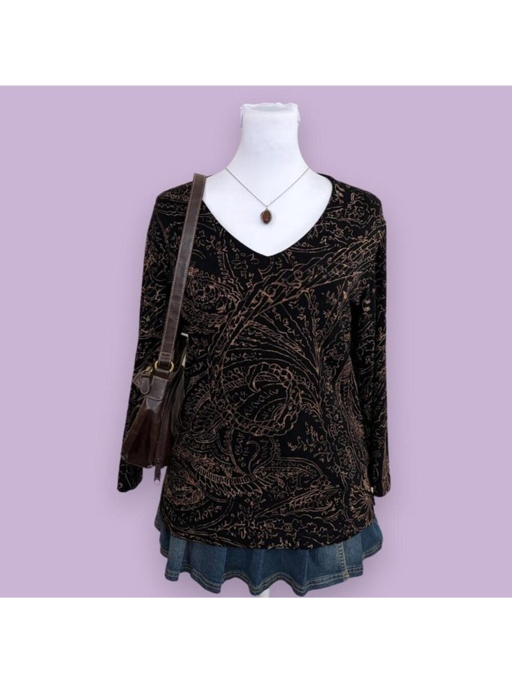 90s paisley whimsygoth slinky shirt